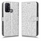 For OPPO Reno5 A Honeycomb Dot Texture Leather Phone Case(Silver) - 2