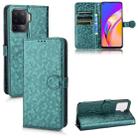 For OPPO A94 4G Honeycomb Dot Texture Leather Phone Case(Green) - 1