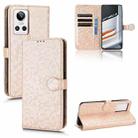 For Realme GT Neo 3 Honeycomb Dot Texture Leather Phone Case(Gold) - 1