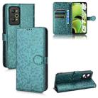 For Realme GT Neo2 Honeycomb Dot Texture Leather Phone Case(Green) - 1