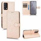 For Realme GT Master/Q3 Pro Carnival/K9 Master Honeycomb Dot Texture Leather Phone Case(Gold) - 1