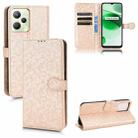 For Realme C35 Honeycomb Dot Texture Leather Phone Case(Gold) - 1