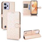 For Realme C31 Honeycomb Dot Texture Leather Phone Case(Gold) - 1