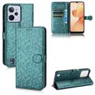 For Realme C31 Honeycomb Dot Texture Leather Phone Case(Green) - 1