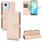 For Realme C30 4G Honeycomb Dot Texture Leather Phone Case(Gold) - 1