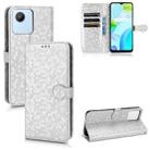 For Realme C30 4G Honeycomb Dot Texture Leather Phone Case(Silver) - 1