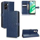 For Realme C22 4G Honeycomb Dot Texture Leather Phone Case(Blue) - 1