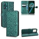 For Realme 9 5G / 9 Pro / Q5 Honeycomb Dot Texture Leather Phone Case(Green) - 1