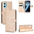 For Realme 9i / OPPO A36/A76 4G /A96 4G Honeycomb Dot Texture Leather Phone Case(Gold) - 1