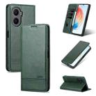 For Honor Play 40 Plus AZNS Magnetic Calf Texture Flip Leather Phone Case(Dark Green) - 1