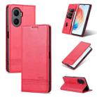 For Honor Play 40 Plus AZNS Magnetic Calf Texture Flip Leather Phone Case(Red) - 1