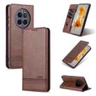 For Huawei Mate 50 / Mate 50E AZNS Magnetic Calf Texture Flip Leather Phone Case(Dark Brown) - 1