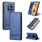 For Huawei Mate 50 Pro AZNS Magnetic Calf Texture Flip Leather Phone Case(Dark Blue) - 1