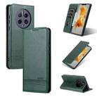 For Huawei Mate 50 Pro AZNS Magnetic Calf Texture Flip Leather Phone Case(Dark Green) - 1