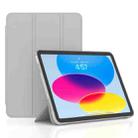 For iPad 10th Gen 10.9 2022 3-fold TPU Leather Smart Tablet Case(Grey) - 1
