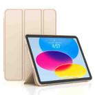 For iPad 10th Gen 10.9 2022 3-fold TPU Leather Smart Tablet Case(Gold) - 1