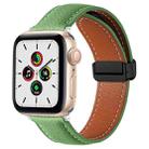 Folding Buckle Genuine Leather Watch Band For Apple Watch Ultra 49mm / Series 8&7 45mm / SE 2&6&SE&5&4 44mm / 3&2&1 42mm(Green) - 1