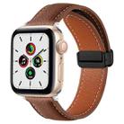 Folding Buckle Genuine Leather Watch Band For Apple Watch Series 8&7 41mm / SE 2&6&SE&5&4 40mm / 3&2&1 38mm(Brown) - 1