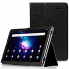 For TCL Tab Pro 5G Flower Embossed Leather Tablet Case with Holder(Black) - 1