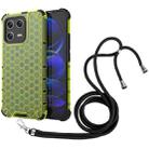 For Xiaomi 13 Lanyard Honeycomb Phone Case(Green) - 1