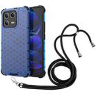 For Xiaomi 13 Lanyard Honeycomb Phone Case(Blue) - 1