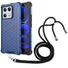 For Xiaomi 13 Pro Lanyard Honeycomb Phone Case(Blue) - 1