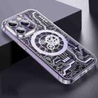 For iPhone 14 Plus Punk Machinery MagSafe Magnetic Phone Case(Transparent Purple) - 1