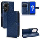 For Asus Zenfone 9 Honeycomb Dot Texture Leather Phone Case(Blue) - 1