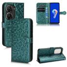 For Asus Zenfone 9 Honeycomb Dot Texture Leather Phone Case(Green) - 1