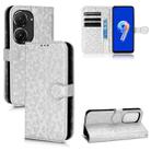 For Asus Zenfone 9 Honeycomb Dot Texture Leather Phone Case(Silver) - 1