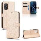 For Asus Zenfone 8 ZS590KS Honeycomb Dot Texture Leather Phone Case(Gold) - 1