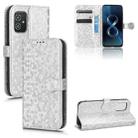For Asus Zenfone 8 ZS590KS Honeycomb Dot Texture Leather Phone Case(Silver) - 1