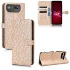 For Asus ROG Phone 6 Honeycomb Dot Texture Leather Phone Case(Gold) - 1