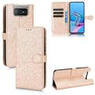 For Asus Zenfone 7 Honeycomb Dot Texture Leather Phone Case(Gold) - 1