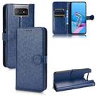 For Asus Zenfone 7 Honeycomb Dot Texture Leather Phone Case(Blue) - 1