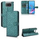 For Asus Zenfone 7 Honeycomb Dot Texture Leather Phone Case(Green) - 1