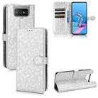 For Asus Zenfone 7 Honeycomb Dot Texture Leather Phone Case(Silver) - 1