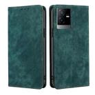 For vivo T2x 5G/Y73t/iQOO Z6x RFID Anti-theft Brush Magnetic Leather Phone Case(Green) - 1