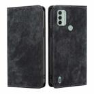 For Nokia C31 RFID Anti-theft Brush Magnetic Leather Phone Case(Black) - 1