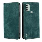 For Nokia C31 RFID Anti-theft Brush Magnetic Leather Phone Case(Green) - 1