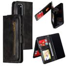 For Huawei P40 Nine Card Zipper Bag Horizontal Flip Leather Case With Holder & Card Slots & Photo Frame & Wallet(Black) - 1