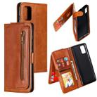 For Galaxy A51 Nine Card Zipper Bag Horizontal Flip Leather Case With Holder & Card Slots & Photo Frame & Wallet(Brown) - 1