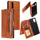 For Galaxy A71 Nine Card Zipper Bag Horizontal Flip Leather Case With Holder & Card Slots & Photo Frame & Wallet(Brown) - 1