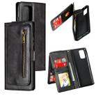For Galaxy A91 Nine Card Zipper Bag Horizontal Flip Leather Case With Holder & Card Slots & Photo Frame & Wallet(Black) - 1