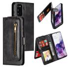 For Galaxy S20 Nine Card Zipper Bag Horizontal Flip Leather Case With Holder & Card Slots & Photo Frame & Wallet(Black) - 1