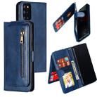 For Galaxy S20+ Nine Card Zipper Bag Horizontal Flip Leather Case With Holder & Card Slots & Photo Frame & Wallet(Blue) - 1