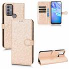 For TCL 30 SE Honeycomb Dot Texture Leather Phone Case(Gold) - 1