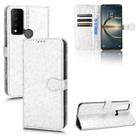 For TCL 30V 5G Honeycomb Dot Texture Leather Phone Case(Silver) - 1