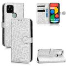 For Google Pixel 5 Honeycomb Dot Texture Leather Phone Case(Silver) - 1