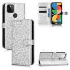 For Google Pixel 5a 5G Honeycomb Dot Texture Leather Phone Case(Silver) - 1